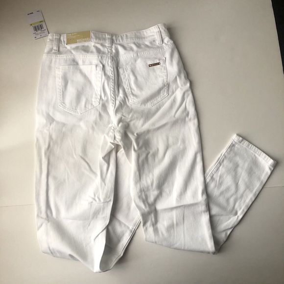 NWT MICHAEL KORS Selma Skinny High Rise Slim White  Jeans Size 4 Women - Picture 2 of 16